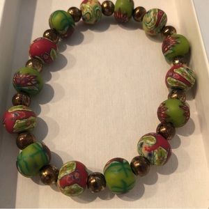 Pink and green bracelet